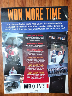 MB QUART ''WON MORE TIME'' LARGE 24'' X 32'' Original Plastic MB QUART DEALER BANNER