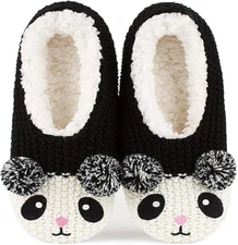 Cute Animal House Slippers, Warm Fuzzy Slipper Socks with Grippers Non Slip, Coz