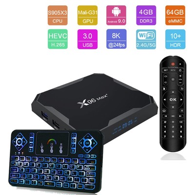 X96 Max+ Plus S905X3 Bluetooth 4GB/64GB Android Dual WiFi 8K HDR Smart TV Box