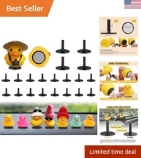 Durable Rubber Duck Dashboard Mount - 20pcs Stickers Included for Jeep Owners