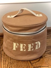 FEED Canvas Round Travel Cosmetic Case Makeup Bag Tan Sold Out