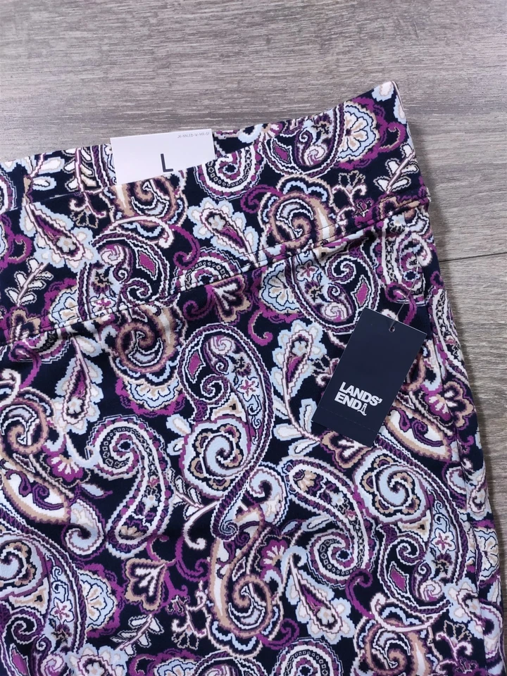 Leggings Lands End para mujer grandes 14-16 púrpura cachemira estrella de mar pantalones tiro medio Foto 2 de 4