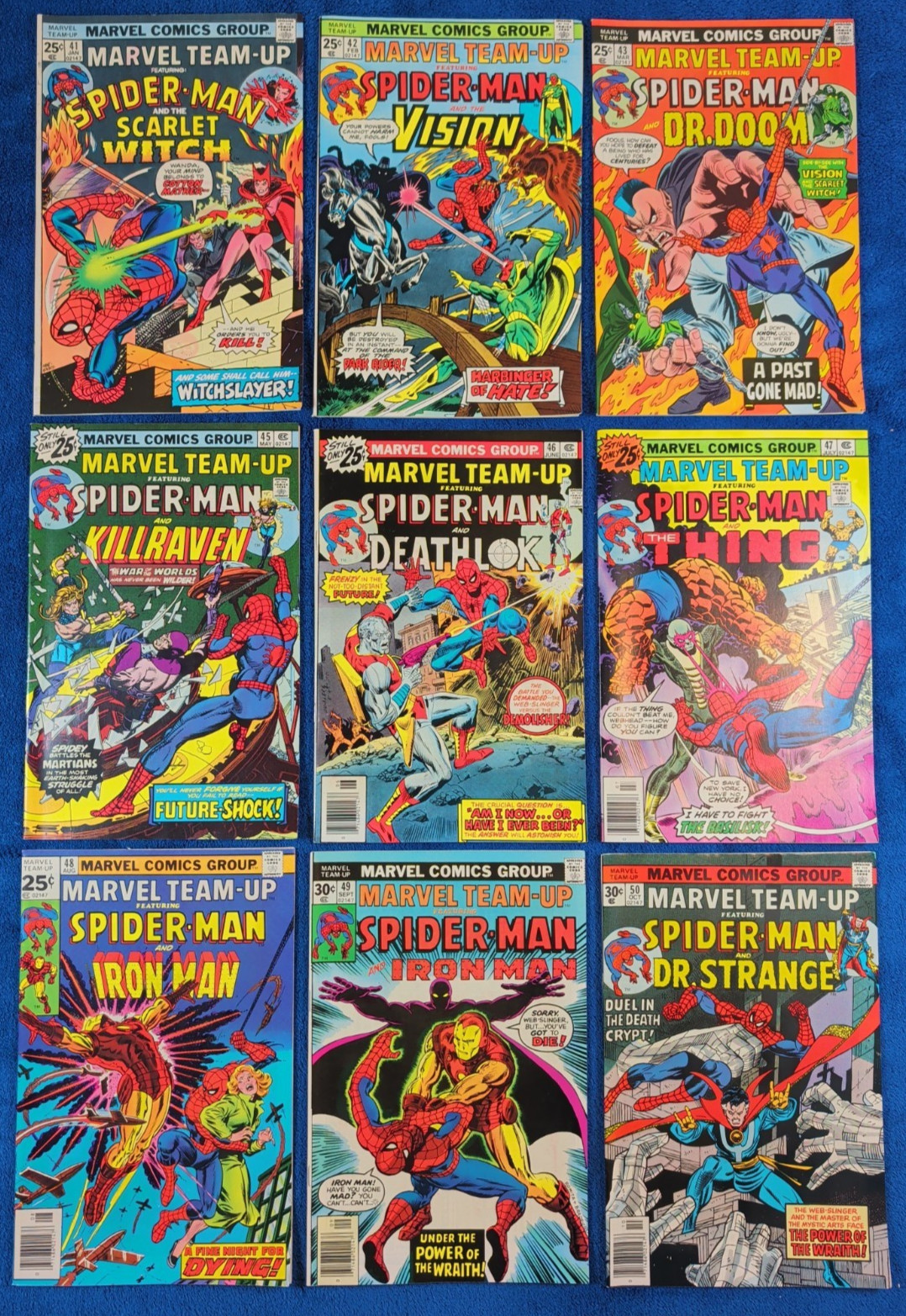 MARVEL TEAM-UP #41-43, 45-50, MARVEL 1976! 1ST JEAN DEWOLFF FROM MOVIE! 9.0 VFNM
