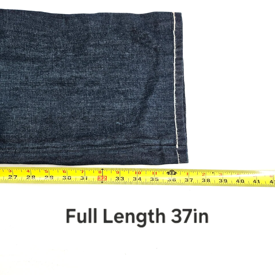 Pantalones de mezclilla Robin's Jean dorados EMBR bordados pierna recta lavado oscuro talla 38x27 Foto 4 de 4