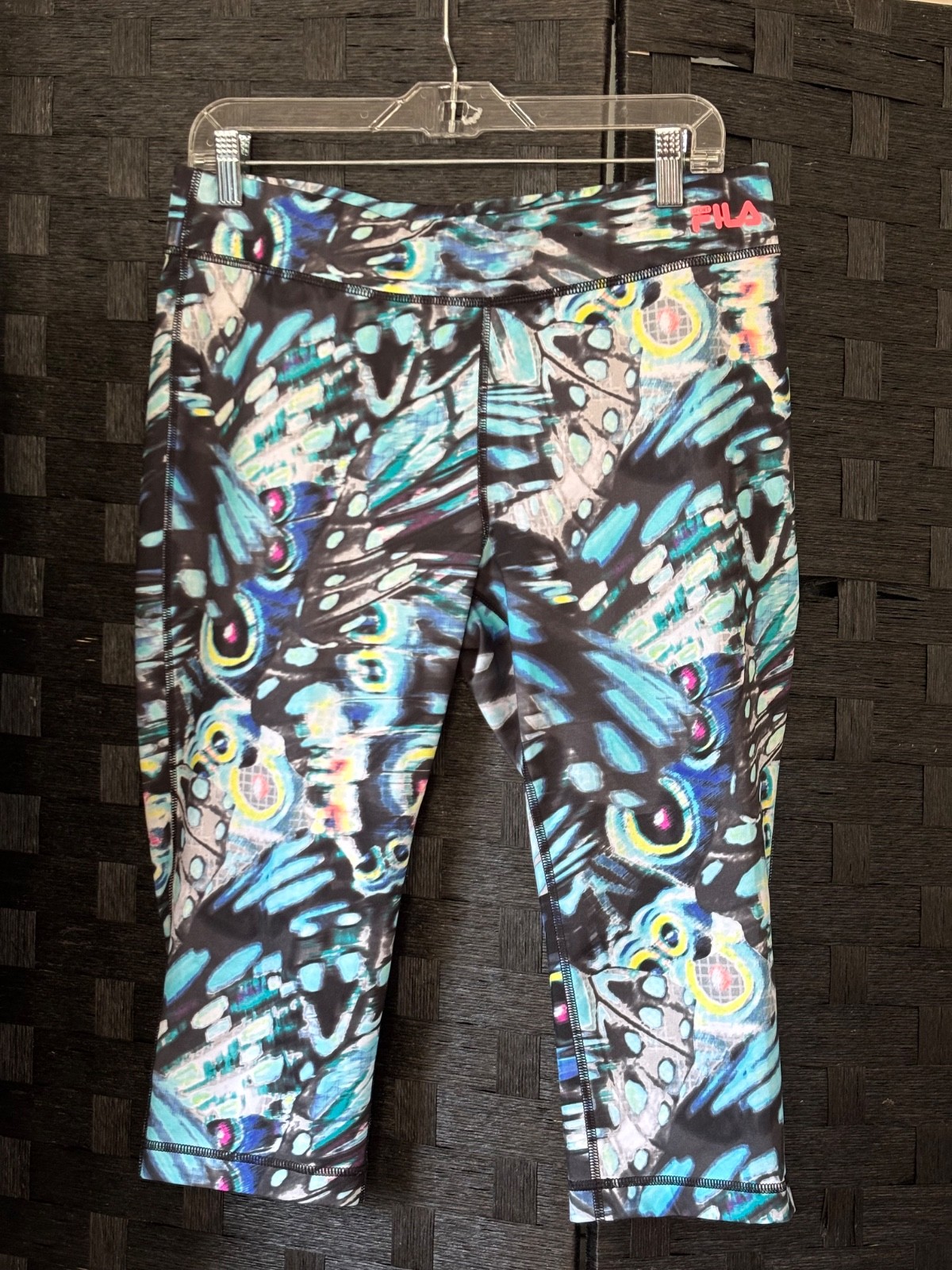 Size L FILA Sport Women's Performance Running Capri Leggings EUC, Multi Color