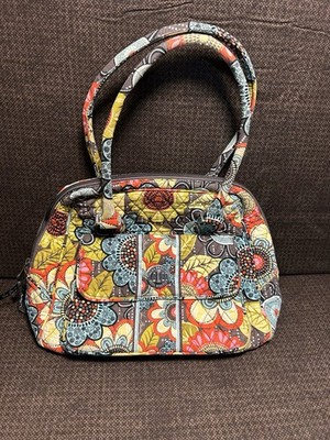 RETIRED Vera Bradley FLOWER SHOWER Shoulder Bag Purse Handbag Turn Lock READ