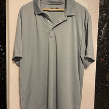 PGA Tour Men's Gray Striped Golf Polo Shirt - XL