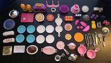 Vintage Barbie Kitchen Accessories Lot - Plates, Utensils, Toaster, Cake  Tray