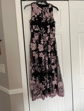 Alex Evenings Sleeveless Floral Embroidered Party Dress Full Skirt Gold Floral 6