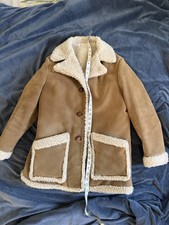 VTG Shearling Coat Mens 44 Rancher Jacket Marlboro Man Sheepskin Suede Western