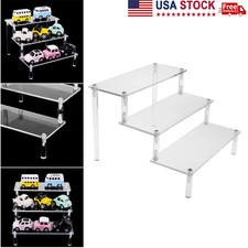 3-Tier Clear Acrylic Rack Perfume Makeup Nail Polish Ladder Display Stand NEW