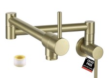 KES Kitchen Gold Pot Filler Folding Faucet Double Joint Swing Arm Sink...