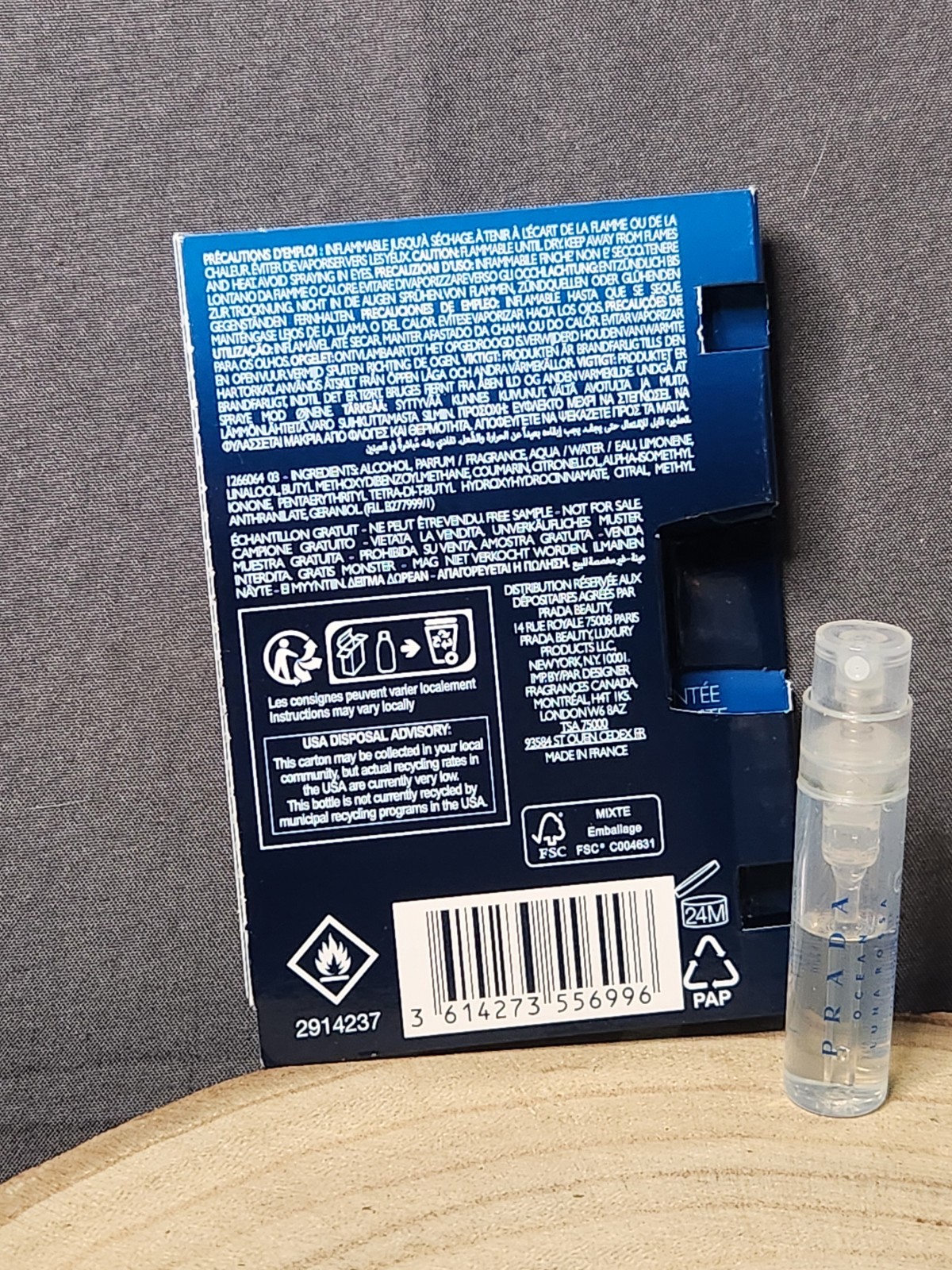 Prada LUNA ROSSA OCEAN Eau de Parfum Men's Cologne Sample .04 oz / 1.2ml thumbnail 3