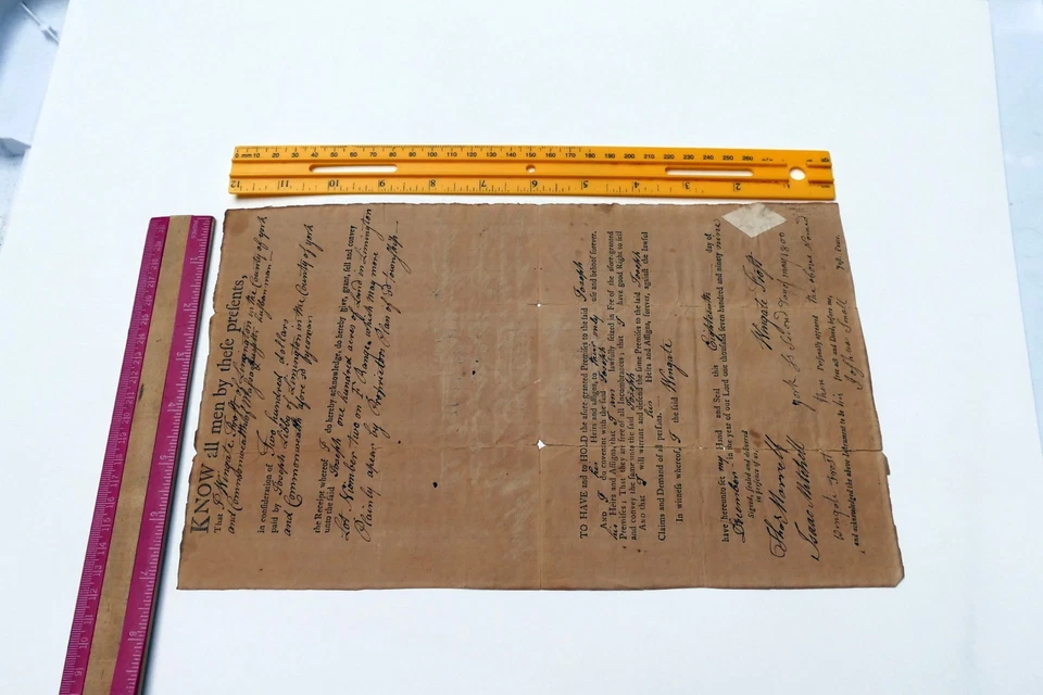 1799 Joseph Libby Land Deed YORK Limington Maine to Wingate Frost 100 acres - Image 3 of 4