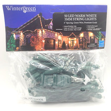 50 LED Warm White Indoor/Outdoor Light Set - 17 ft Wintergreen Lighting NEW