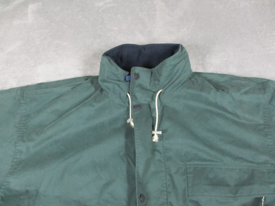 Chaqueta Sperry Para Hombres XXL Parka Verde Con Capucha Forrada de Vellón Cremallera Completa Top Sider Usada en Excelente Condición Foto 2 de 4