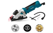 Electric Corded Mini Circular Saw with Laser Guide,3 Saw Blades,Compact Hand Saw