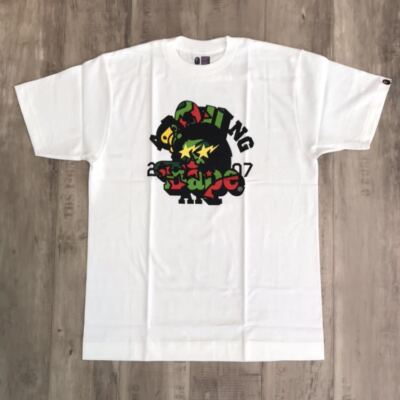 A BATHING APE Tシャツ BUSY WORKS RELAXED FIT TEE SPRAY PRINT APE HEAD RELAXED FIT