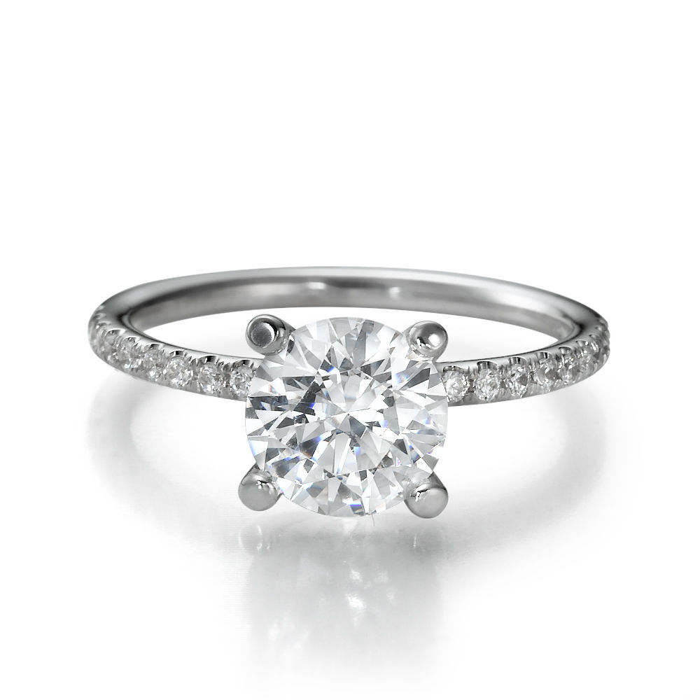 D/SI2 Round Cut Diamond Engagement Ring 1.93 CT 14K White Gold Ladies ...
