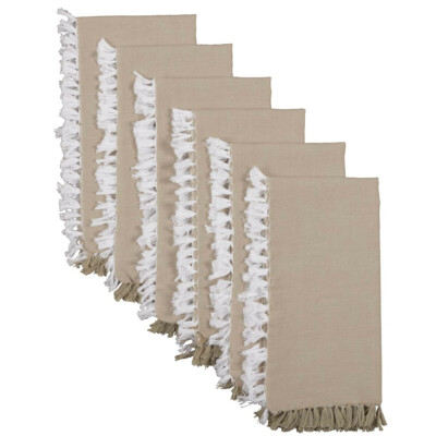 Harmony Taupe Napkin Set of 6 18x18 Cotton Chambray Country Cottage VHC Brand