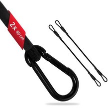 2x Spanngummi mit Karabiner 80cm in Schwarz Latex Spanngurte Gepäckspanner