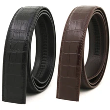 120cm Men Leather Ratchet Belt For Automatic Buckle Waistband Strap Waist 3.5cm
