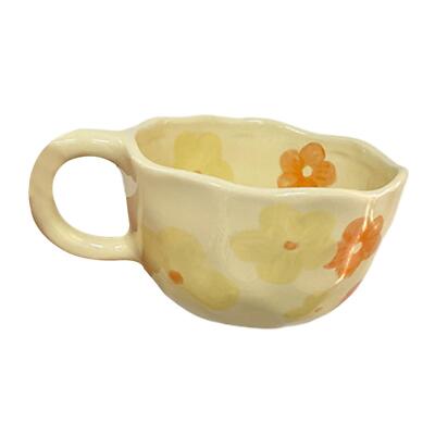 Trinkgeschirr, unregelmäßige Blumenmilchtee Tasse, handgefertigte wiederverwendbare robuste Teetasse