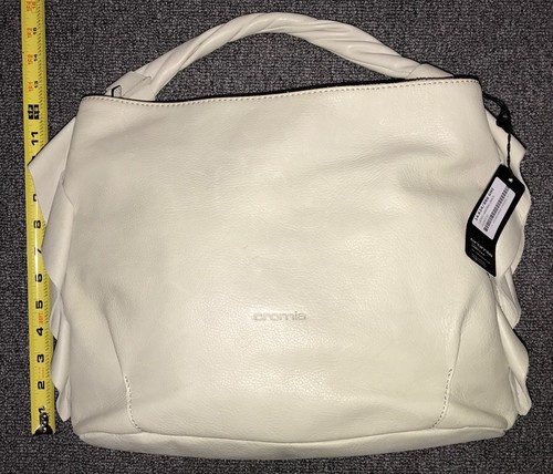 CROMIA WINTER WHITE LEATHER SATCHEL HANDBAG NEW WITH TAG MINT - Picture 12 of 12