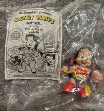 McDonalds Presents Looney Tunes Happy Meal Toys Petunia Pig Wonder Pig 1991 New