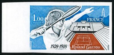 DEP5 Frankreich Nr. 2012 Ungeprägt 1978 50. Aniv. Turnier Roland Garros Luj