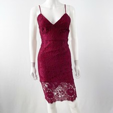 Lulus Red Lace Sleeveless Sheath Dress Size XS Bodycon Cocktail Party