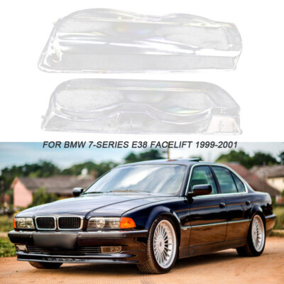 For BMW 7-Series E38 Facelift 1999-2001 Clear Headlight Lens Cover 