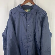 WearGuard Mens 2XL XXL Navy Blue Vintage Bomber Jacket Nylon Shell Cotton Lining