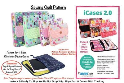 Sewing Quilt PATTERN iCases 4 Sizes iPad Require Quilting Byannie NEWEST PATTERN