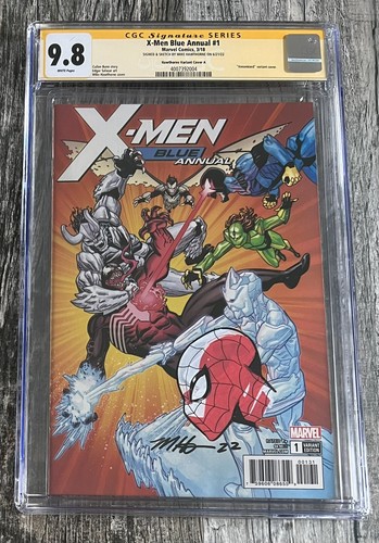 X-Men Blue Annual #1 CGC SS 9.8 Sign & Spider-Man Sketch Hawthorne Variant A 3/0