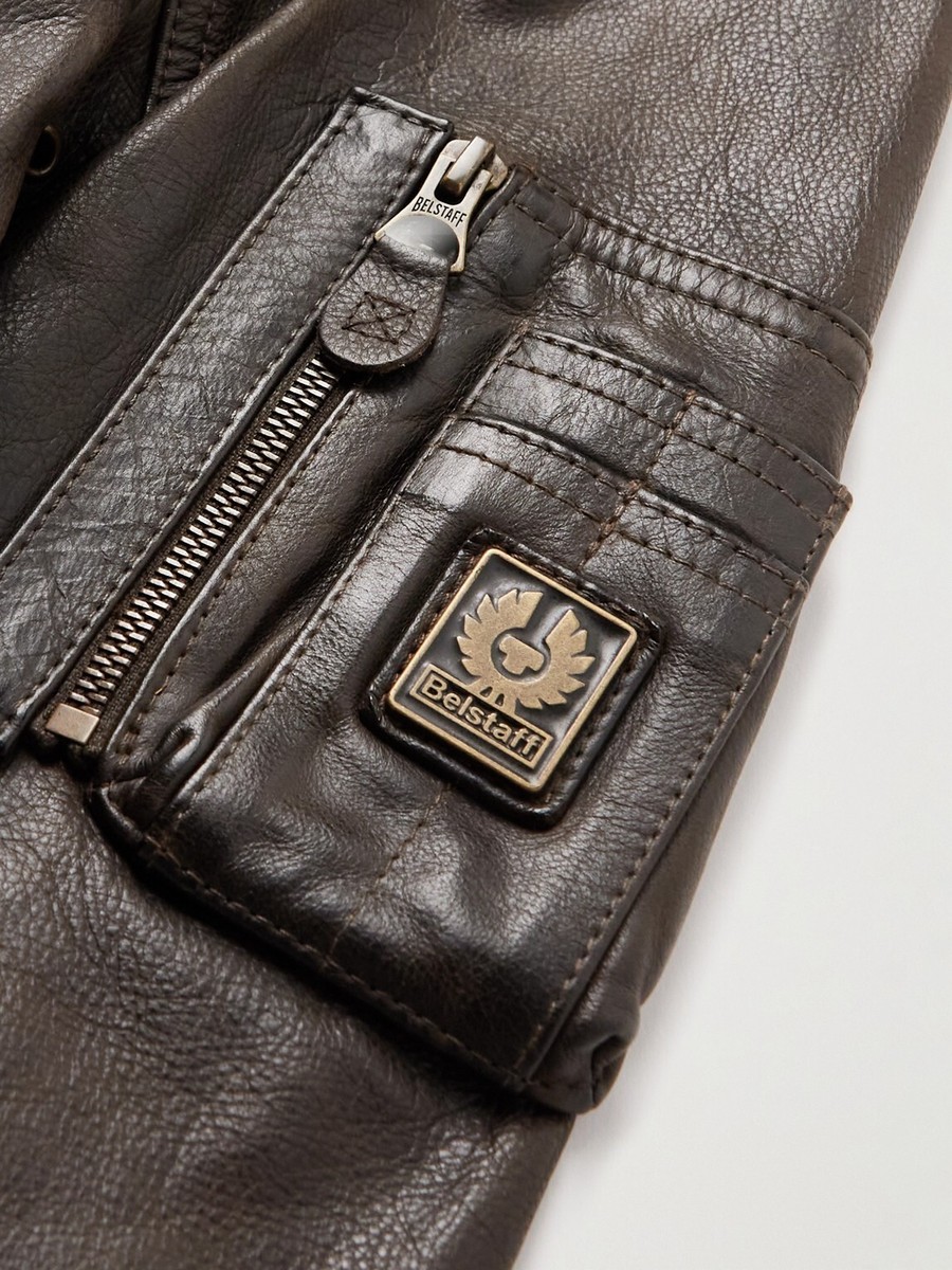 BELSTAFF Carrier Shearling Full-Grain Leather Aviator Bomber