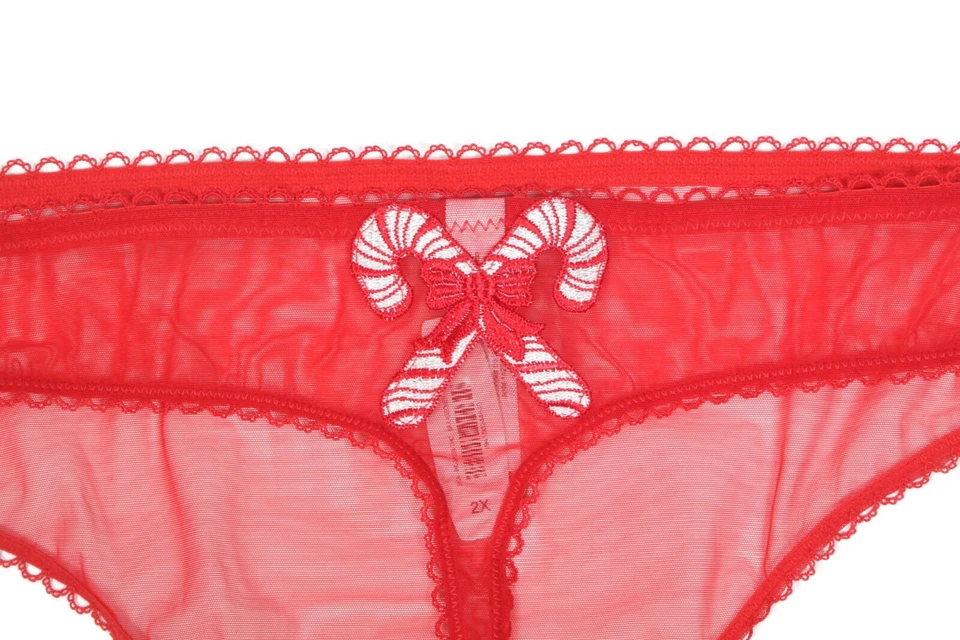 ADORE ME 性感红色糖果圣诞内裤网眼加大码 2X 全新带标签 - 740 — 第 4/4 张图片