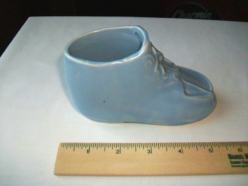 MACETA ZAPATOS MCCOY MARY ANN AZUL MATE MARCADO CASI NUEVO 5 1/4" - Imagen 3 de 8
