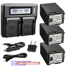 Kastar Battery Dual LCD Fast Charger for Canon BP-827 BP827 CG-800 & Canon XA10