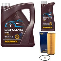 MotoröL Set Mannol 10W-40 Ceramic 6 Liter + ÖLfilter FüR Audi Skoda VW Passat