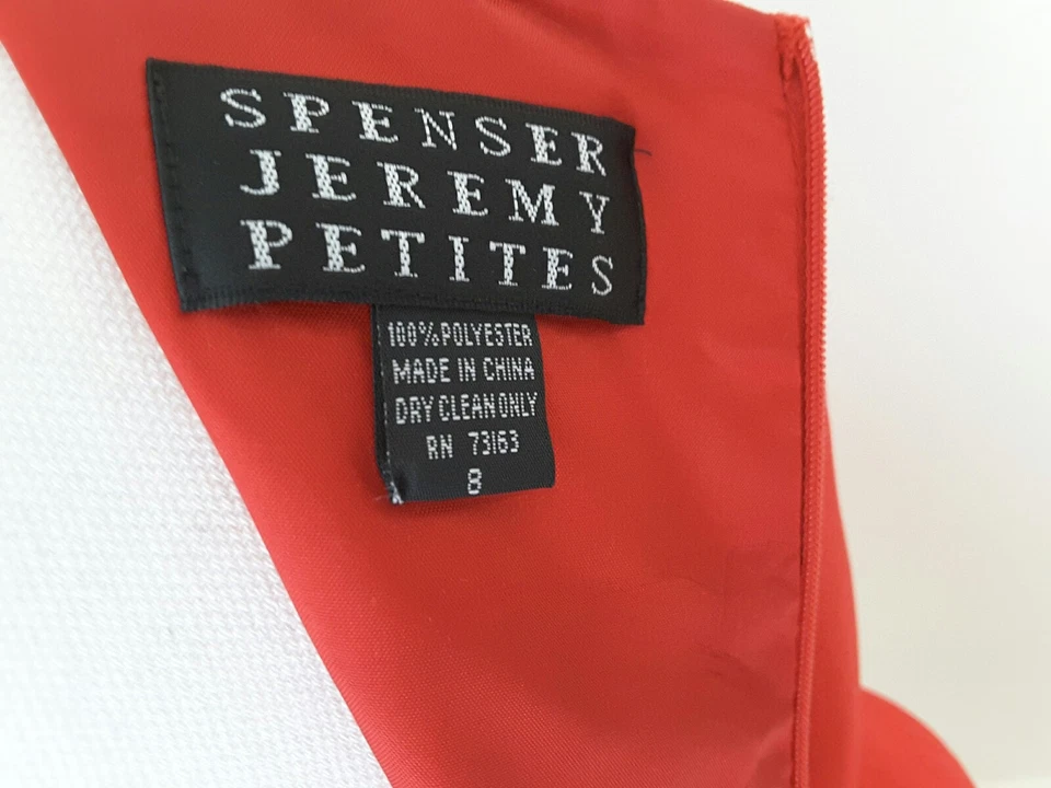 SPENSER JEREMY ~Woman Size 8P~ Red Sleeveless Sheath Party Dress Lined. - Image 2 of 4