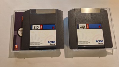 2pcs ZIP drive disks 100mb iomega PC100