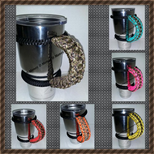 2 Color Paracord Handles for 40oz,30oz, & 20oz Yeti, Rtic, Sic, Ozark Trail Cups