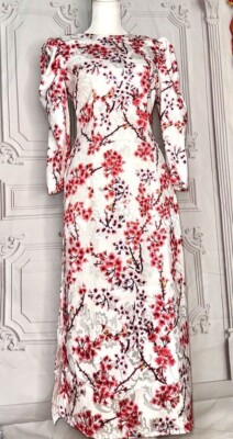ao dai vietnamese cach tan tay phong silk gam FINAL SALE