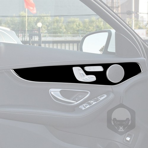 Panel de puerta interior negro brillante piano para Benz Clase C W205 GLC X253 15-20 - Imagen 11 de 14