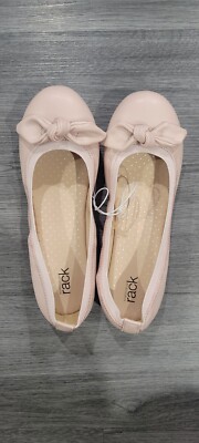 Nordstrom Rack Girls Ballet Flat Shoes Bow Pink 4 M