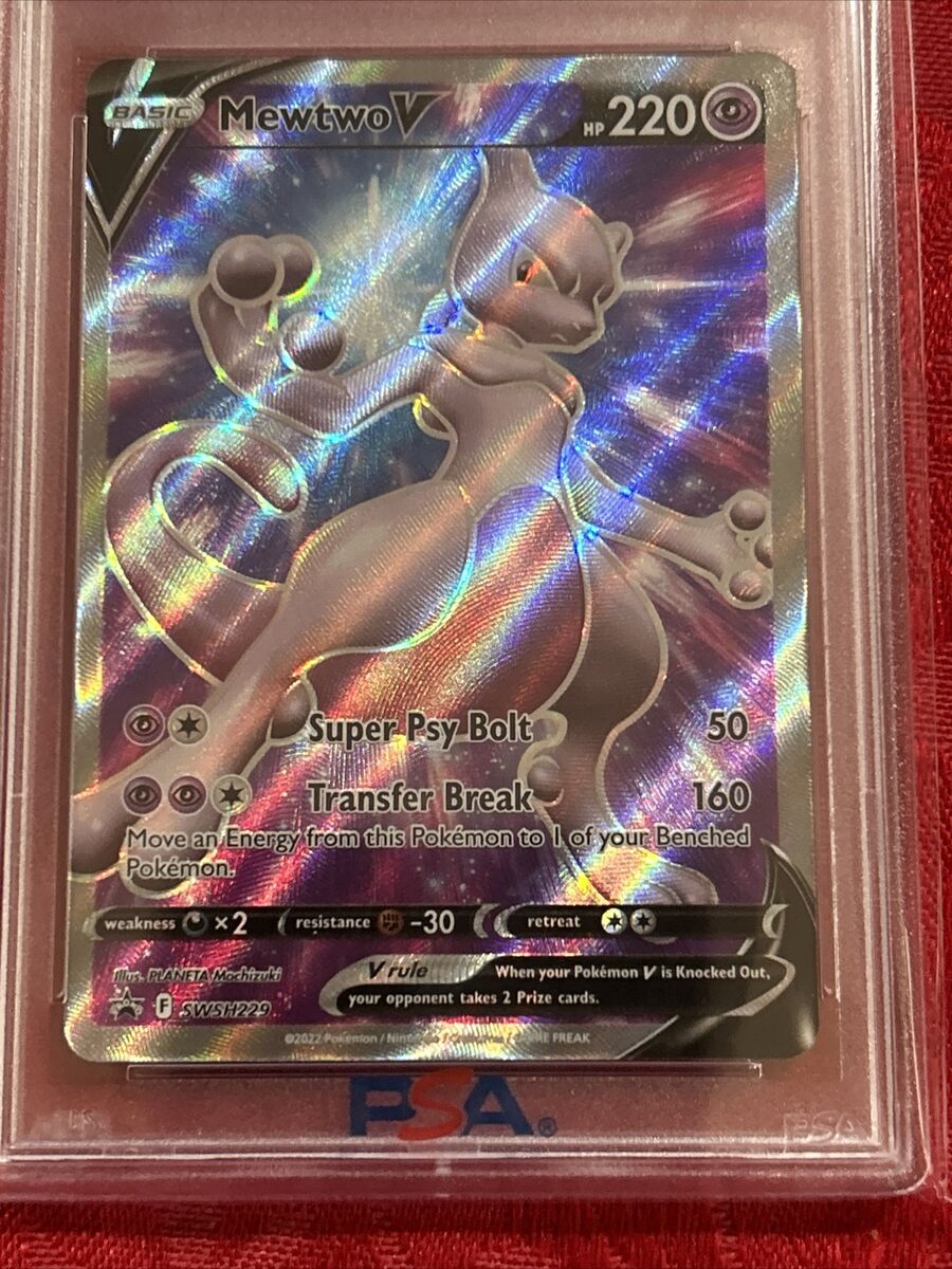 2022 Pokemon Go V Battle Deck MEWTWO V #223 Black Star Full Art PSA 9 Mint