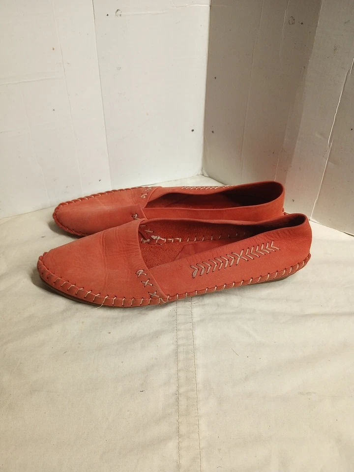 Charter Club 女式橙色皮革一脚蹬乐福鞋拖鞋 38/7.5 码 — 第 3/4 张图片