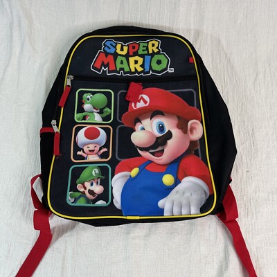 Nintendo Super Mario Bros Boys Large Backpack 16'' School Luigi Toad Yoshi Bowser