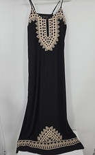 Beautiful THML Black Embroidered Maxi Sleeveless Dress Sz Small Lined Formal